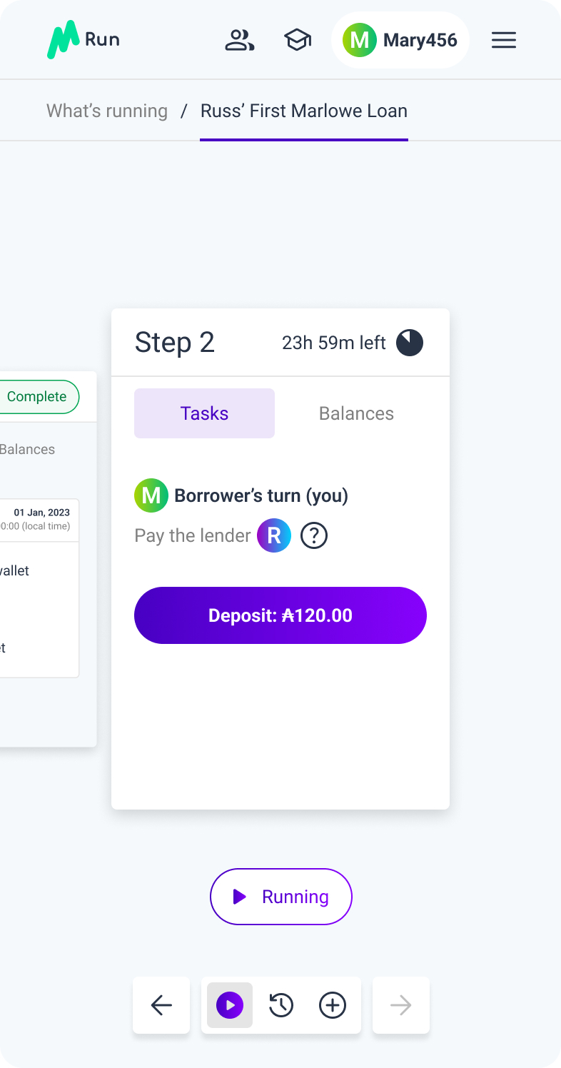 Early contract step-two card showing both roles' tasks at once
